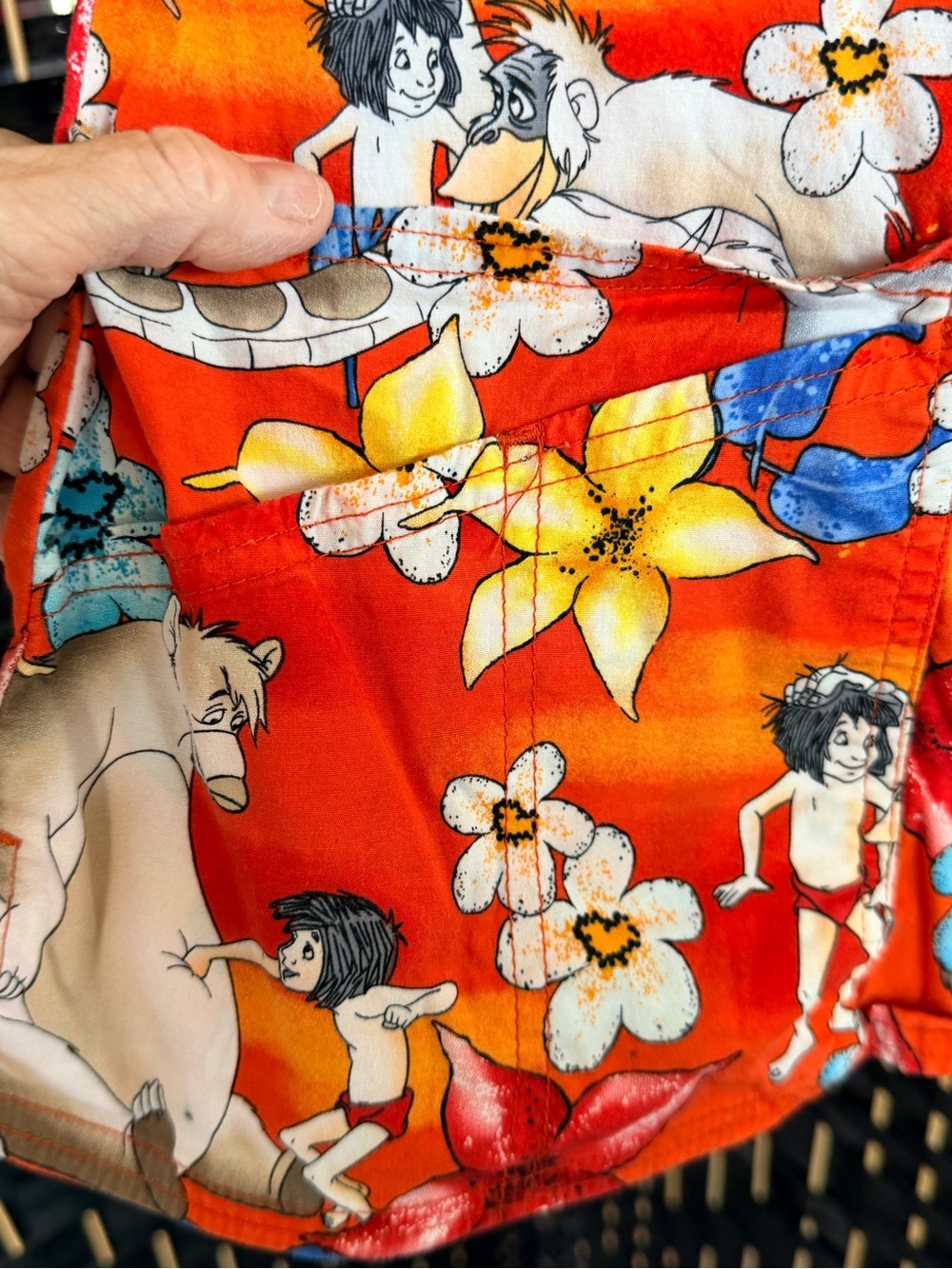 Disney Orange Floral & Jungle Character Short Sleeve Scrub Top - Picture 4 of 5